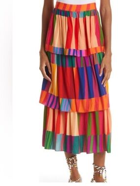 FARM- Sunset Stripes  Midi Skirt
